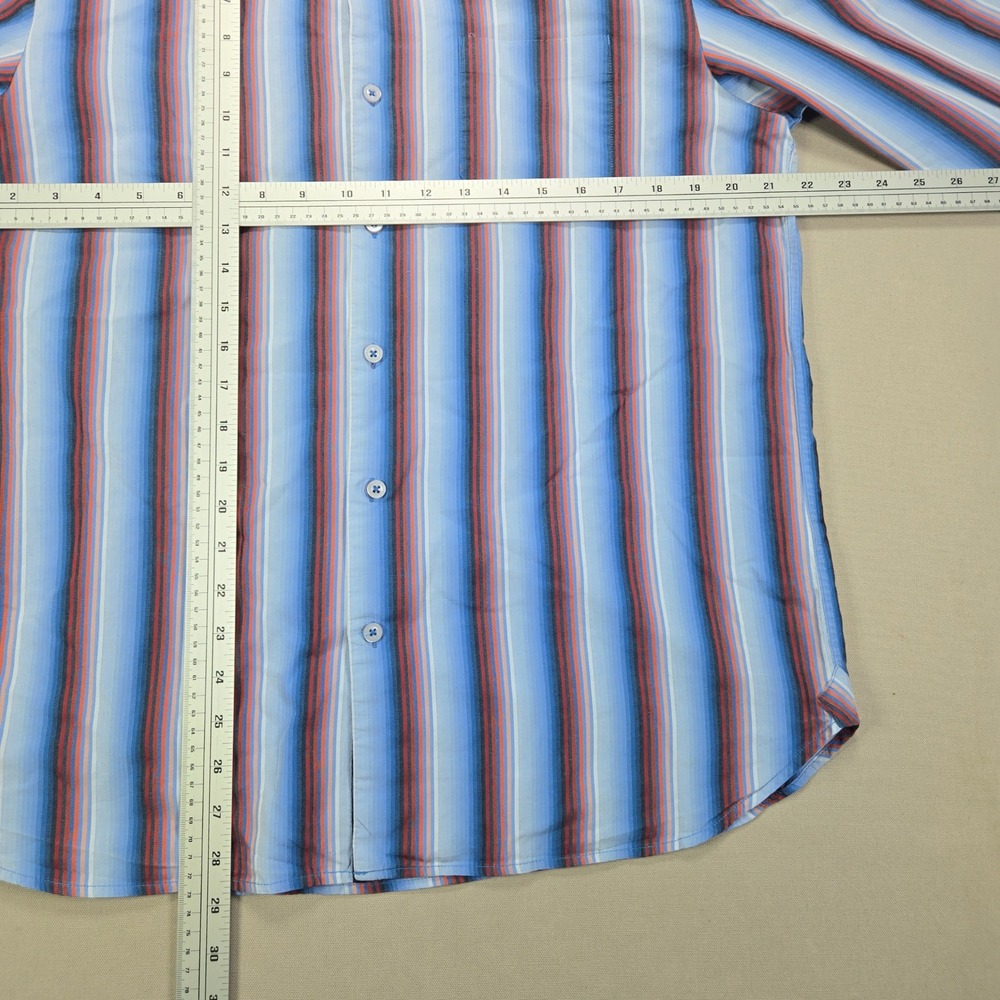 Tommy Bahama Button-Up Shirt Striped Cotton Silk Blue Orange Mens Size M - Picture 8 of 8